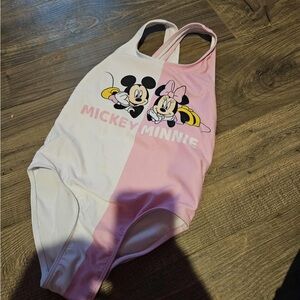 Disney Junior Minnie Pink and White Swimsuit